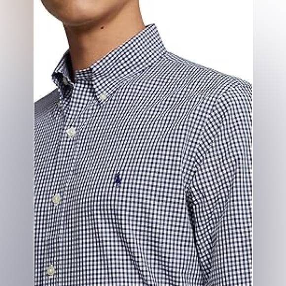 Ralph Lauren Polo Button Down Shirt | Blue Check | Men’s Medium | 100% Cotton - Picture 6 of 6